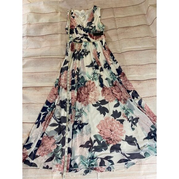 NWT En Focus Women's Soft Light Floral Maxi Dress - 10 - Picture 7 of 14